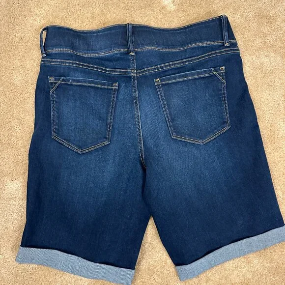 Womens Apt 9 Bermuda Shorts Denim Stretch Tummy Control Size 14 Mid Rise NWT New - Picture 6 of 6